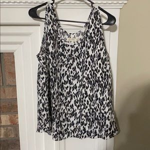 Animal print sleeveless blouse
